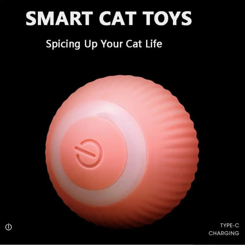 USB Charging Automatic 360 Degree Automatic Pet Rolling Ball For Puppy Cats Kitten - Pink