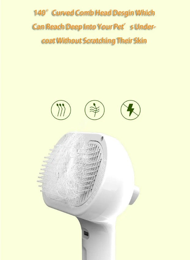 Dog/Cat Comb Self Cleaning-Hair Removal Brush with Comb & Built-in Mist Humidifier