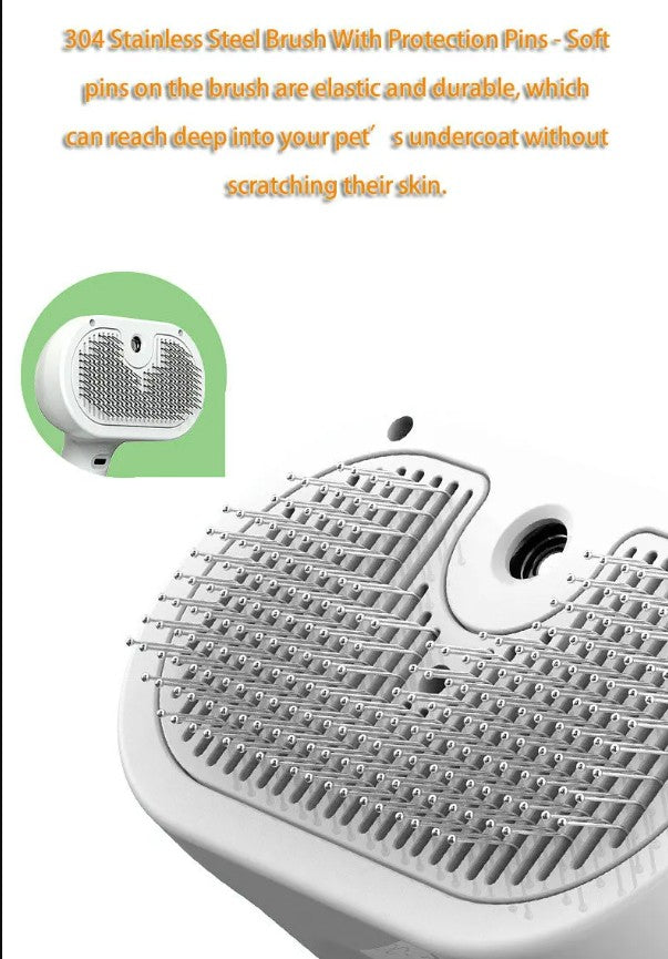 Dog/Cat Comb Self Cleaning-Hair Removal Brush with Comb & Built-in Mist Humidifier